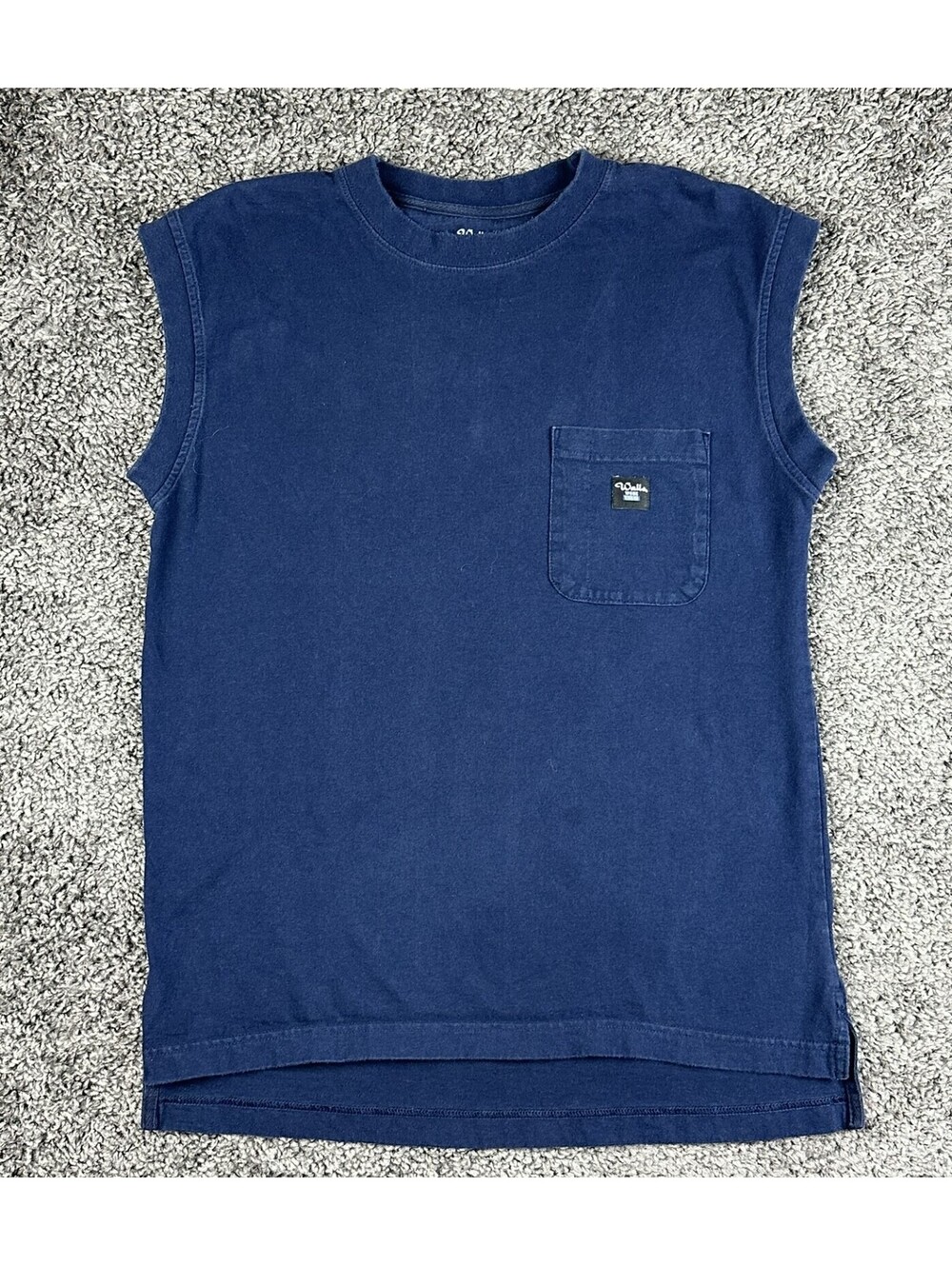 Walls Work Wear Men's Medium Blue Sleeveless Pocket T-Shirt